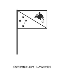 Papua New Guinea flag icon in black outline flat design. Independence day or National day holiday concept.