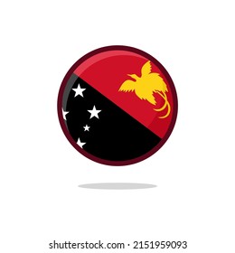 Icono de la bandera de Papúa Nueva Guinea. Estilo plano de la bandera de Papúa Nueva Guinea aislado en un fondo blanco - vector de existencias.