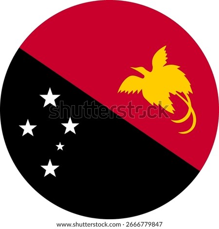 Papua New Guinea flag illustrator country flags round symbol nation  circular flags