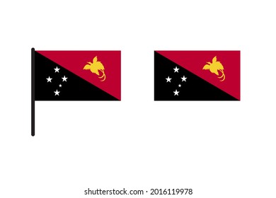 Papua New Guinea Flag isolated on white background