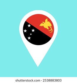 papua new guinea flag location pin, aplicación de bandera, ícono de Vector para App móviles, interfaz de usuario y Diseño web, aplicación de bandera, bandera en el pin de Locación, Diseño gráfico, puntero de mapa, Ilustración vectorial.	