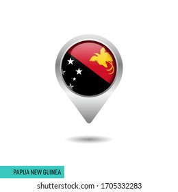 Papua New Guinea flag map pin vector design template
