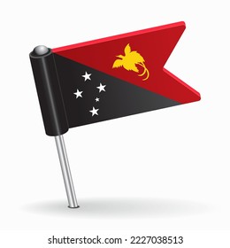 Papua New Guinea flag map pointer layout. Vector illustration.