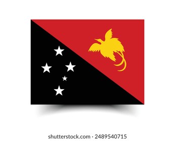 Papua New Guinea flag. The official ratio. Flag icon. Standard color. Standard size. A rectangular flag. Computer illustration. Digital illustration. Vector illustration.