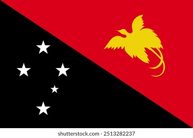Papua New Guinea flag pattern background. Realistic national flag design. Abstract vector template.