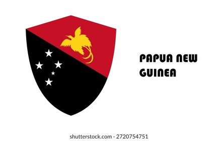 Bandera de Papúa Nueva Guinea en forma de escudo (insignia)