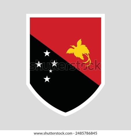 Papua New Guinea Flag Shield Shape Frame