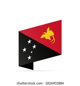 Papua New Guinea flag state symbol isolated on background national banner. Greeting card National Independence Day Independent State of Papua New Guinea.Illustration banner realistic state flag of PNG