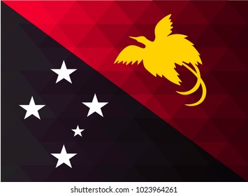 Papua New Guinea Flag vector illustration. Papua New Guinea Flag. National Flag of Papua New Guinea. Mosaic flag. Vector