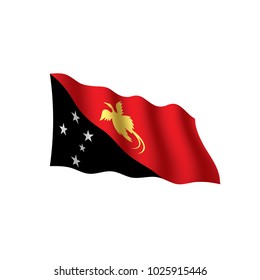 Papua New Guinea flag, vector illustration on a white background