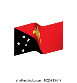 Papua New Guinea flag, vector illustration on a white background