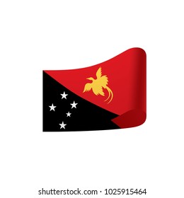 Papua New Guinea flag, vector illustration on a white background