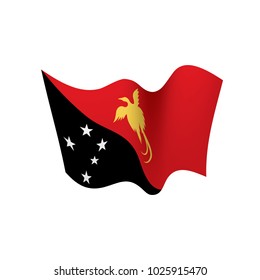 Papua New Guinea flag, vector illustration on a white background