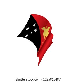 Papua New Guinea flag, vector illustration on a white background