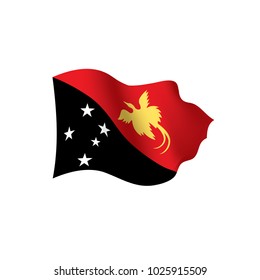 Papua New Guinea flag, vector illustration on a white background