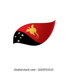 Papua New Guinea flag, vector illustration on a white background