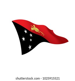 Papua New Guinea flag, vector illustration on a white background