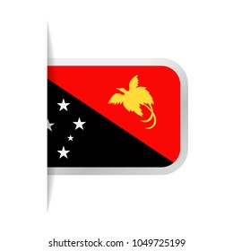 Papua New Guinea Flag Vector Bookmark Icon - Illustration
