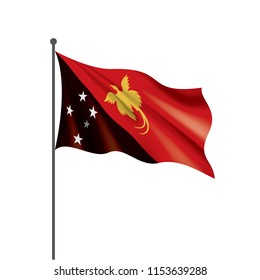 Papua New Guinea flag, vector illustration on a white background