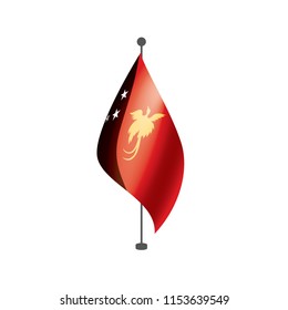 Papua New Guinea flag, vector illustration on a white background