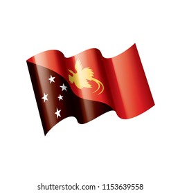 Papua New Guinea flag, vector illustration on a white background