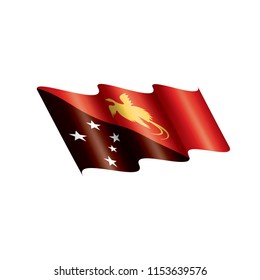 Papua New Guinea flag, vector illustration on a white background
