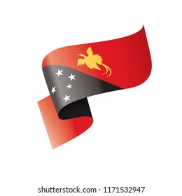 Papua New Guinea flag, vector illustration on a white background