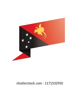 Papua New Guinea flag, vector illustration on a white background