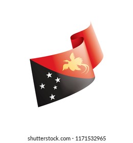 Papua New Guinea flag, vector illustration on a white background