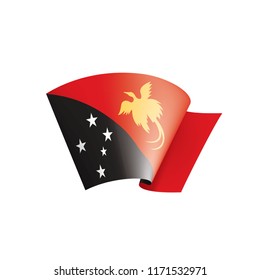 Papua New Guinea flag, vector illustration on a white background