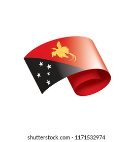 Papua New Guinea flag, vector illustration on a white background