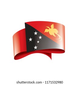 Papua New Guinea flag, vector illustration on a white background