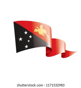 Papua New Guinea flag, vector illustration on a white background