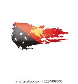 Papua New Guinea flag, vector illustration on a white background.
