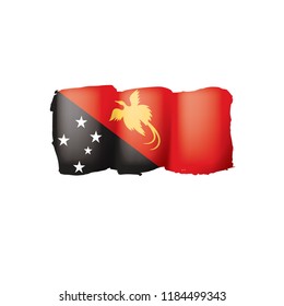 Papua New Guinea flag, vector illustration on a white background.