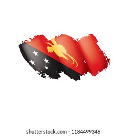 Papua New Guinea flag, vector illustration on a white background.