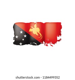 Papua New Guinea flag, vector illustration on a white background.