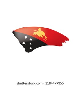 Papua New Guinea flag, vector illustration on a white background.