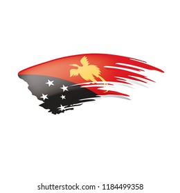 Papua New Guinea flag, vector illustration on a white background.