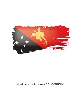 Papua New Guinea flag, vector illustration on a white background.