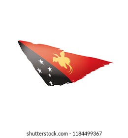 Papua New Guinea flag, vector illustration on a white background.
