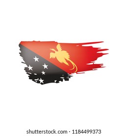 Papua New Guinea flag, vector illustration on a white background.