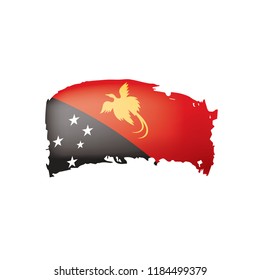 Papua New Guinea flag, vector illustration on a white background.