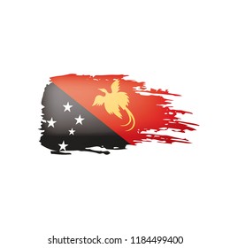 Papua New Guinea flag, vector illustration on a white background.