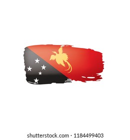 Papua New Guinea flag, vector illustration on a white background.