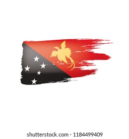 Papua New Guinea flag, vector illustration on a white background.