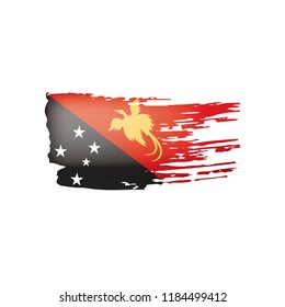 Papua New Guinea flag, vector illustration on a white background.