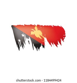 Papua New Guinea flag, vector illustration on a white background.