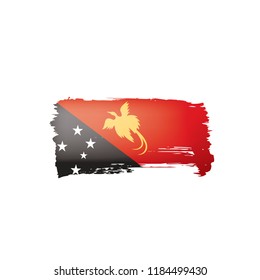 Papua New Guinea flag, vector illustration on a white background.