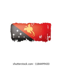 Papua New Guinea flag, vector illustration on a white background.